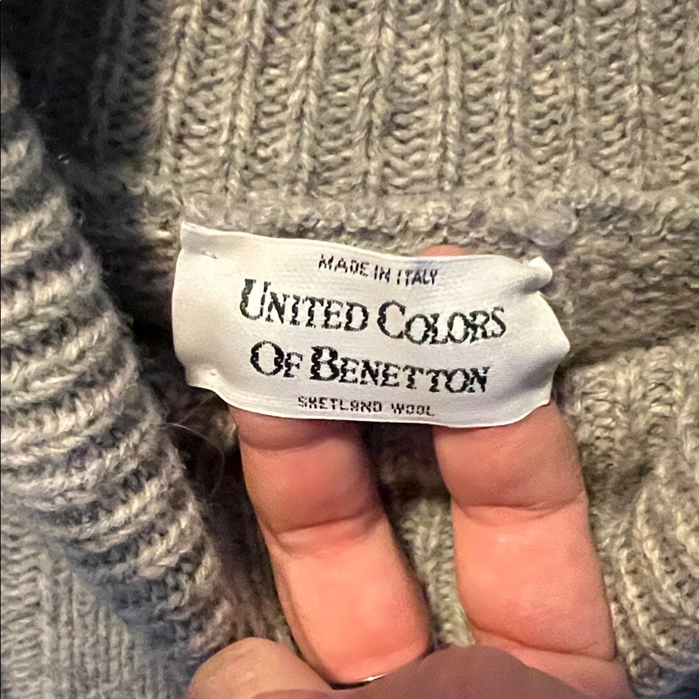 United Colors Of Benetton Gray Nautical Turtleneck Sweater - Picture 5 of 6